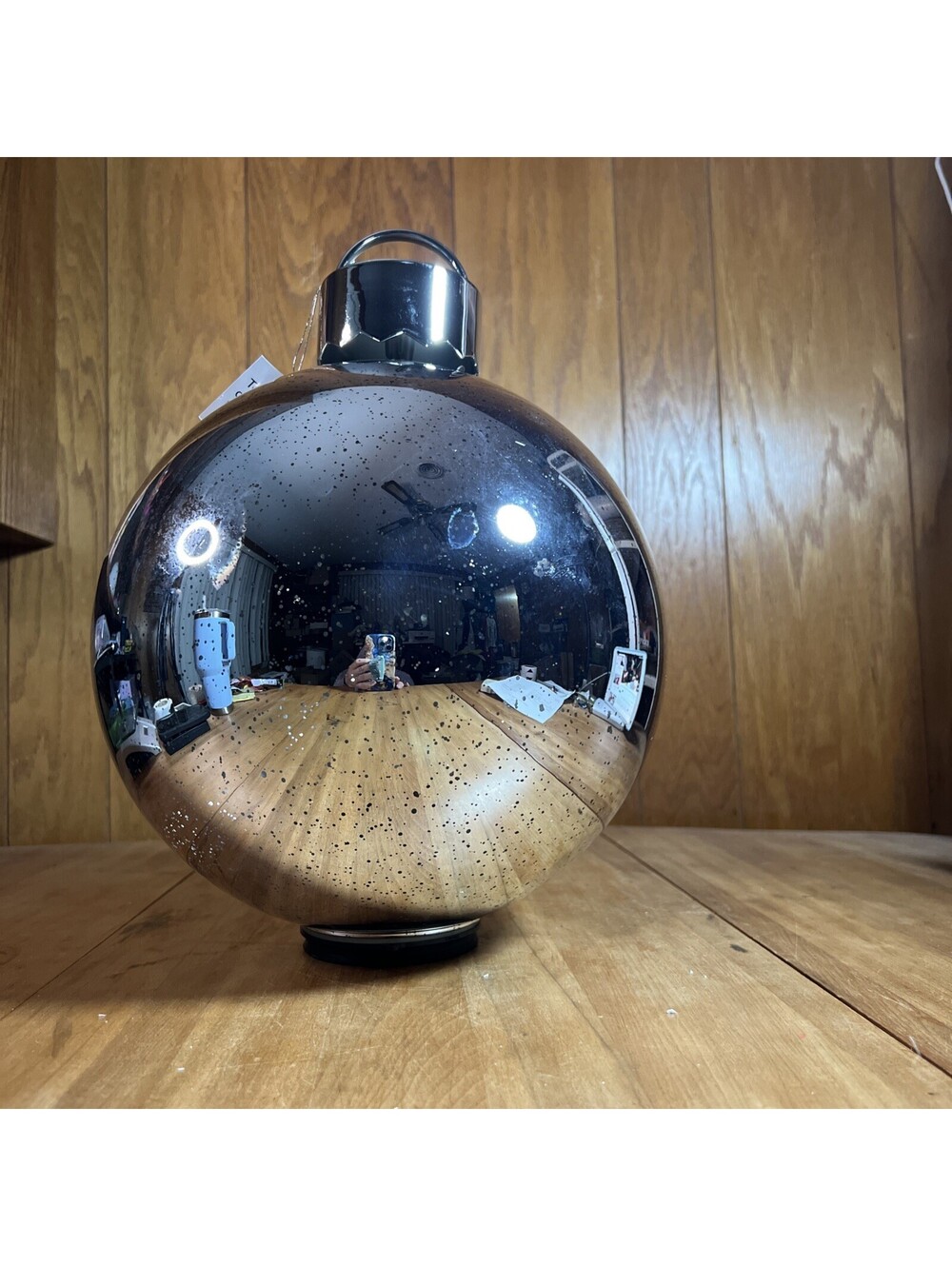 Valerie Parr Hill 11” Illuminated Mercury Glass Sphere Topper, New